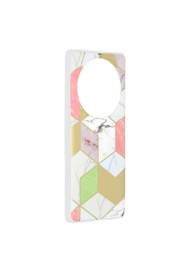 Protective case for Honor Magic5 Lite, Silicone TPU, Marble Design, Light Pink - 2