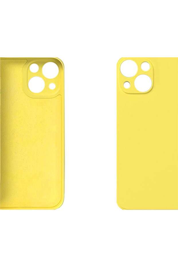 Silicone case for Apple iPhone 13, Microfiber, Yellow - 2
