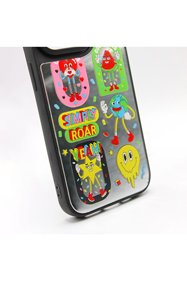 Mirror Flash Case for Apple Iphone 15 Pro, Good Vibes Design, Multicolor - 6