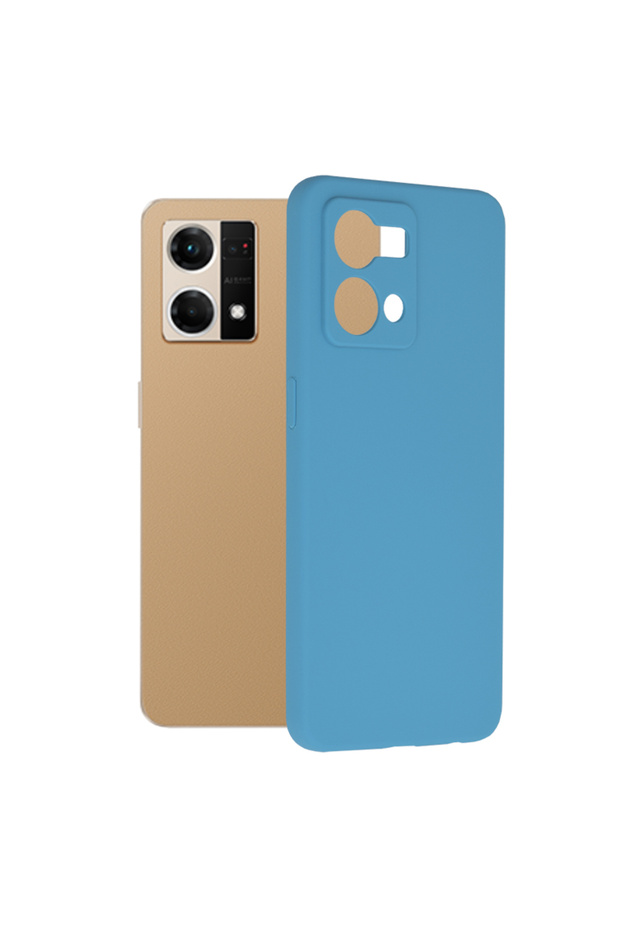 Double Structure Protective Case for Oppo Reno7 4G, Microfiber, Royal Blue - 1