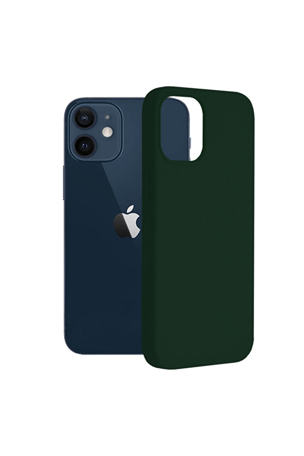 Double Structure Protective Case for iPhone 12 Mini, Microfiber, Oxford Green - 1