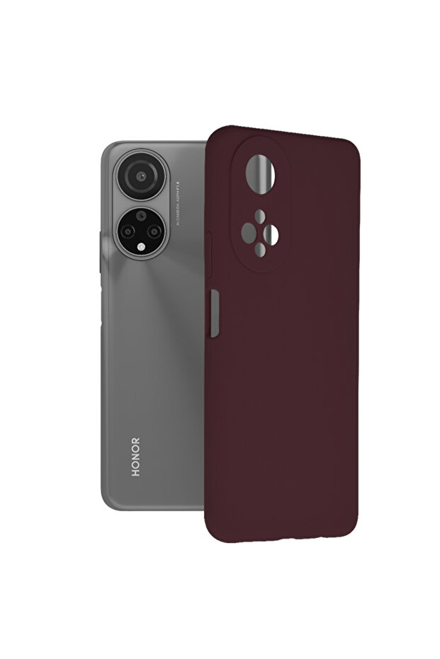 Double Structure Protective Case for Honor X7, Microfiber, Matte Burgundy - 1