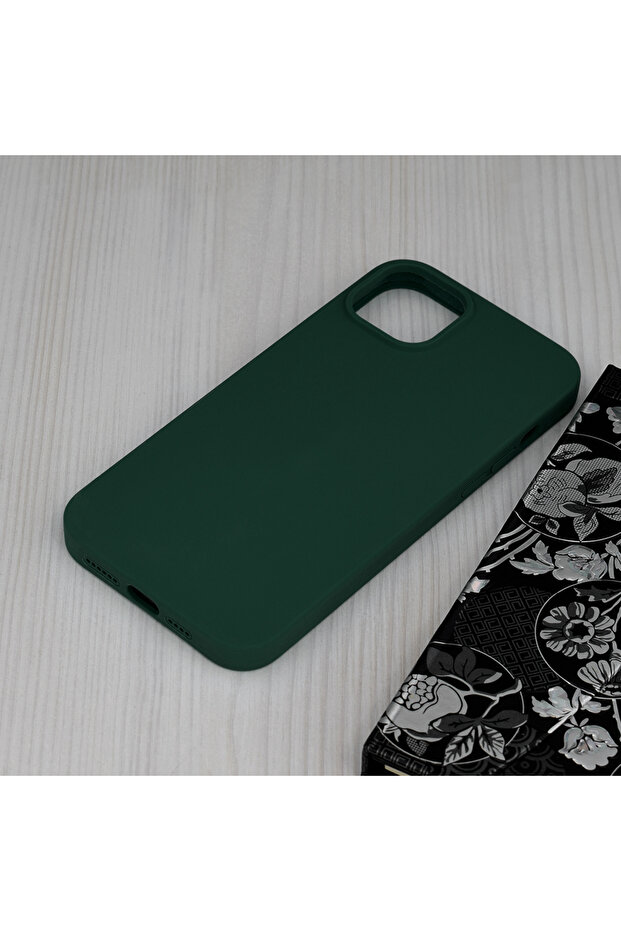 Double Structure Protective Case for iPhone 14 Plus, Microfiber, Oxford Green - 3