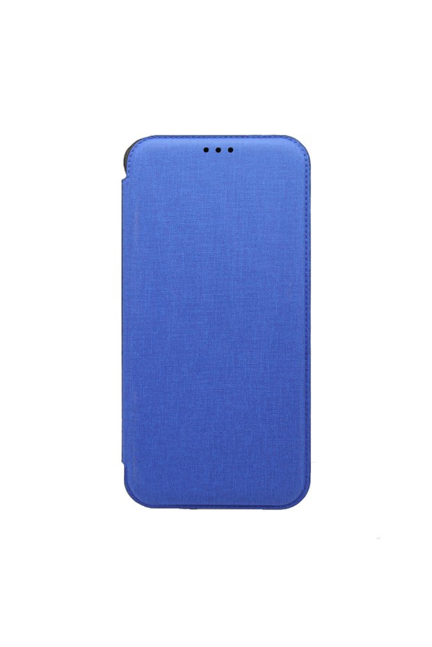 Anti-Shock Book Case for Apple Iphone 13 Pro, Textile Material, Blue