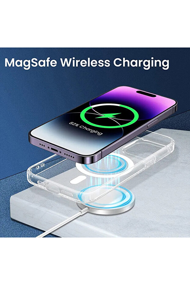 MagSafe Colorful Protective Case for iPhone 15, Silicone TPU, Optim Solution, Transparent - 3