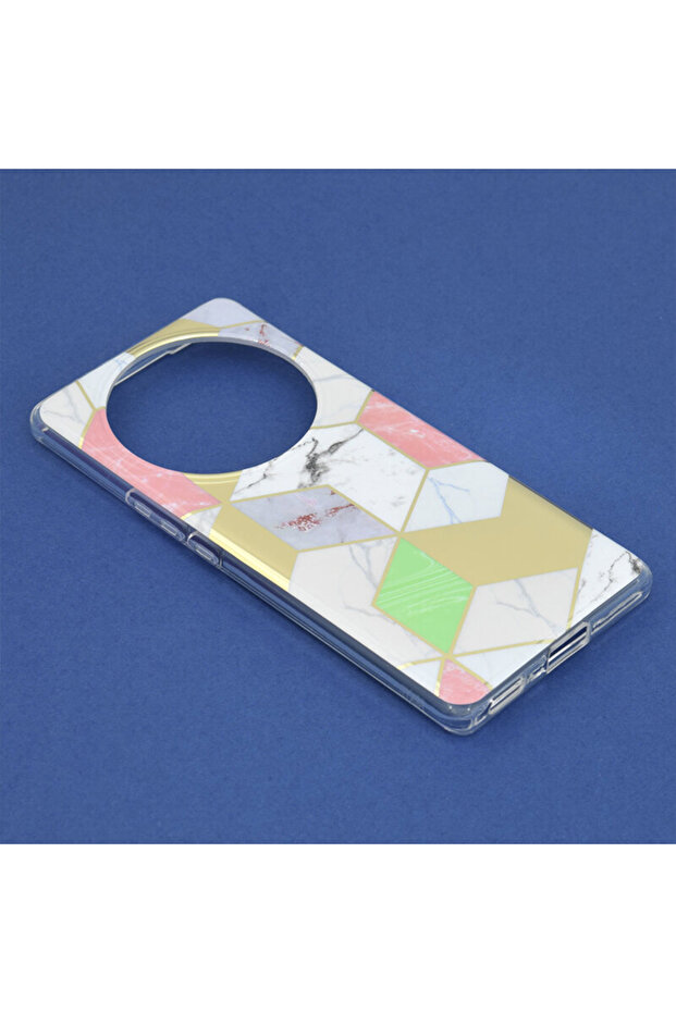 Protective case for Honor Magic5 Lite, Silicone TPU, Marble Design, Light Pink - 4