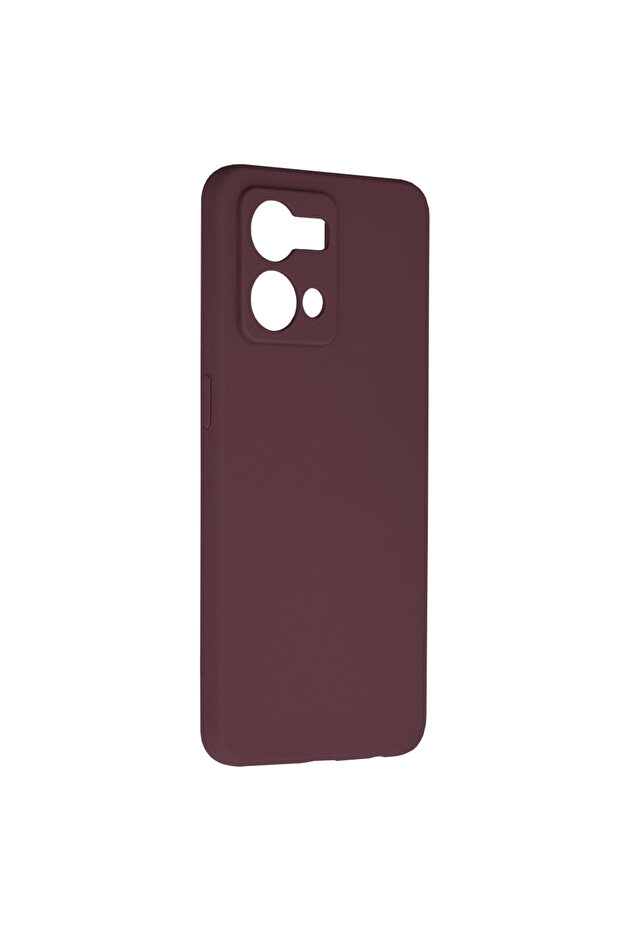 Double Structure Protective Case for Oppo Reno7 4G, Microfiber, Matte Cherry - 2