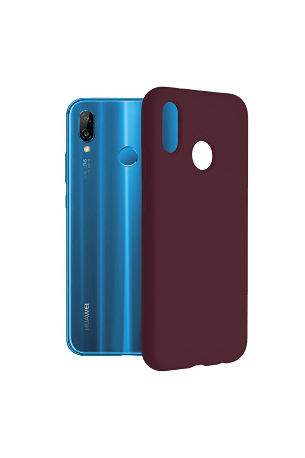 Double Structure Protective Case for Huawei P20 lite, Microfiber, Matte Cherry - 1