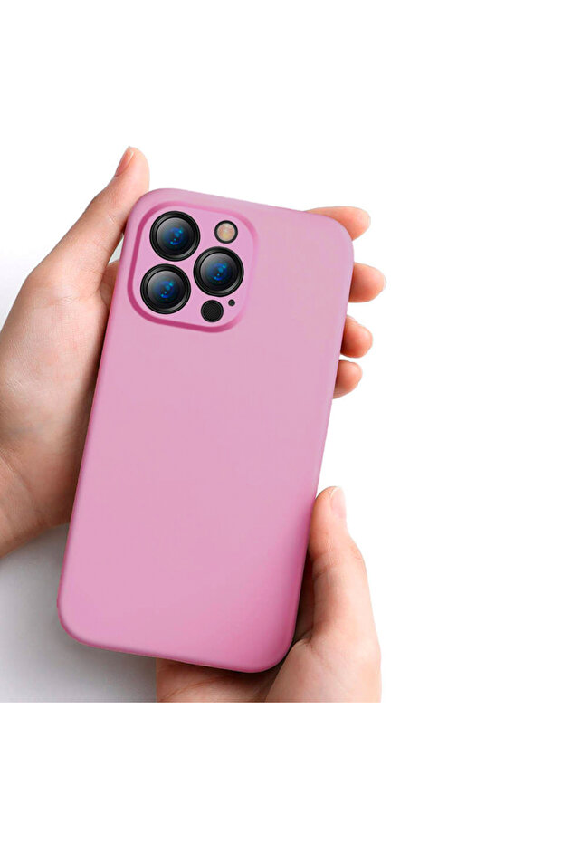 Silicone Case for Iphone 13 Pro Microfiber Interior, Camera Protection, Pink - 4