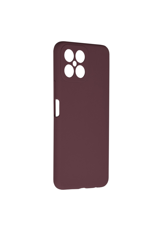 Double Structure Protective Case for Honor X8 4G, Microfiber, Matte Cherry - 2