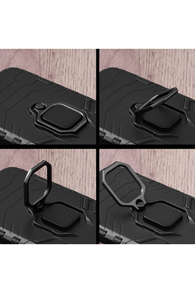 Armor Ring Case for Apple iPhone 14 Plus, Army Shield, Magnetic Ring, Rugged, Titanium Black - 4