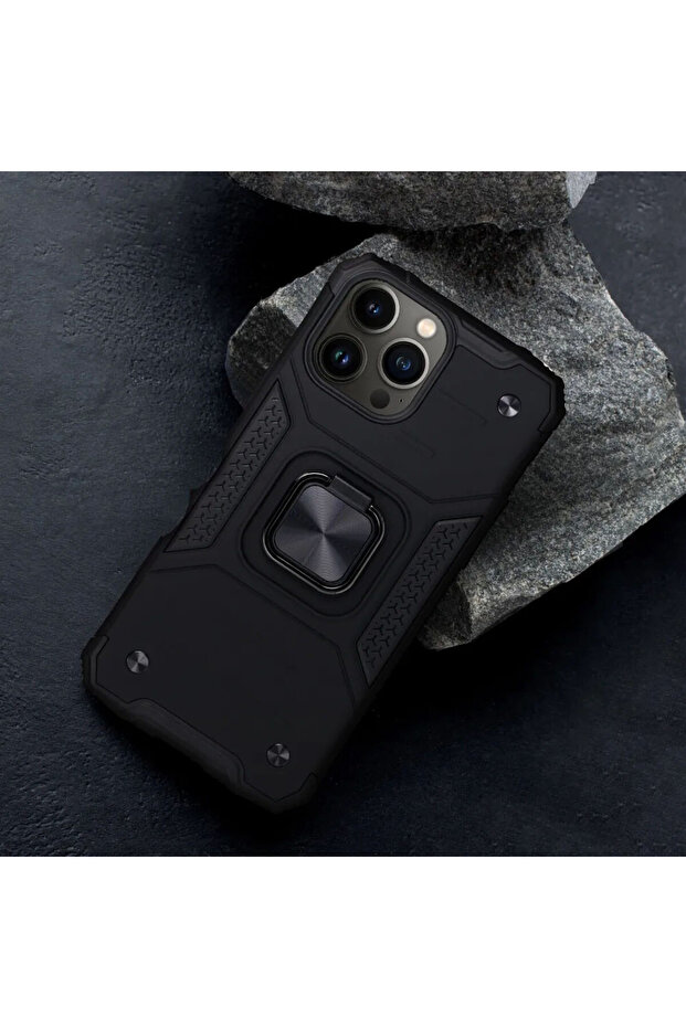 Armor Ring Case for Apple iPhone 15, Ring Support, Rugged Durable Case, Red - 5