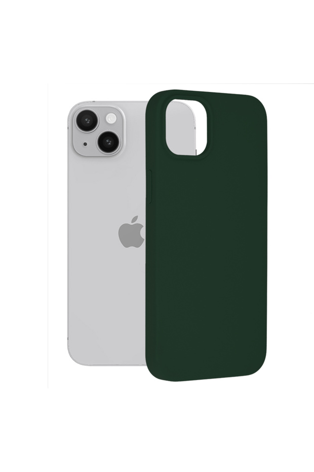 Double Structure Protective Case for iPhone 14 Plus, Microfiber, Oxford Green - 1
