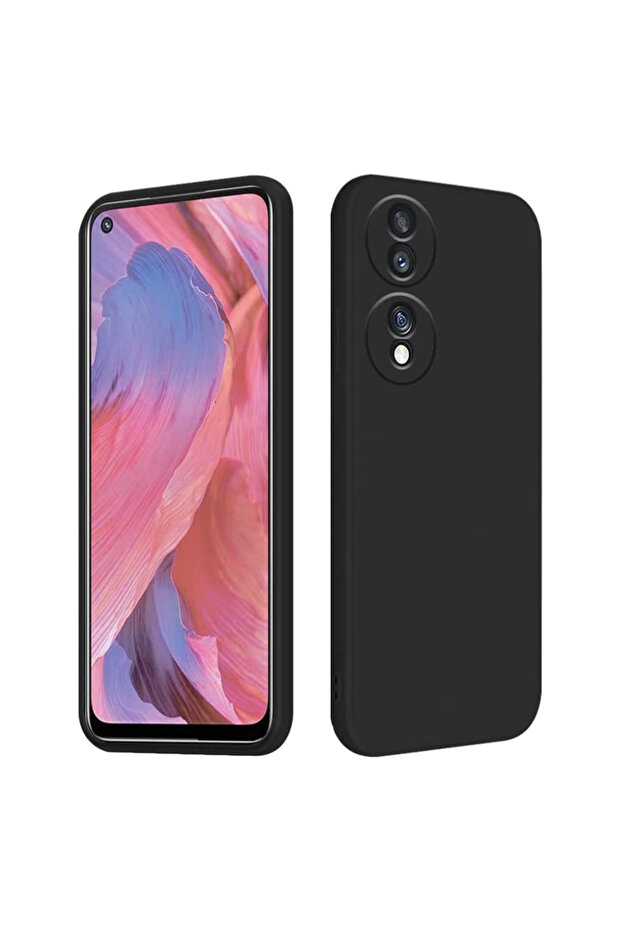 Silicone Case for Honor 70, Microfiber, Camera Protection, Black - 1