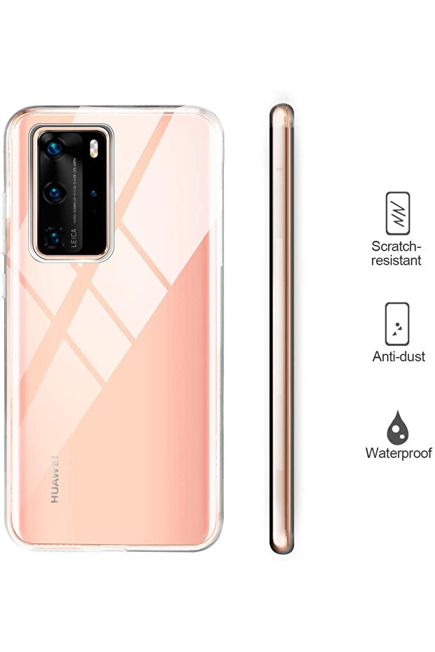 Full TPU 360° case (front + back) for Huawei P40 Pro, Transparent - 5