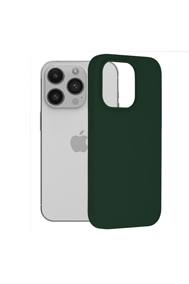 Double Structure Protective Case for iPhone 14 Pro, Microfiber, Oxford Green - 1