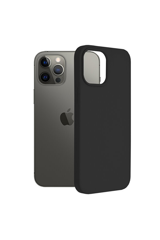 Double Structure Protective Case for iPhone 12 Pro Max, Microfiber, Titanium Black - 1