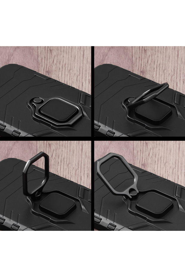 Armor Ring Case for Apple iPhone 12 Mini, Army Shield, Magnetic Ring, Rugged, Titanium Black - 4