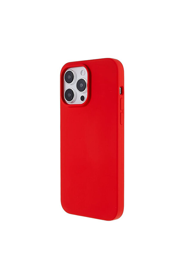 Silicone Case for Apple Iphone 14 Max, Microfiber, Camera Protection, Red - 3