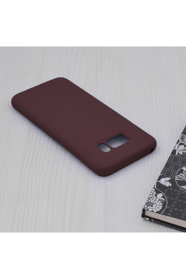 Double Structure Protective Case for Samsung Galaxy S8, Microfiber, Matte Burgundy - 5