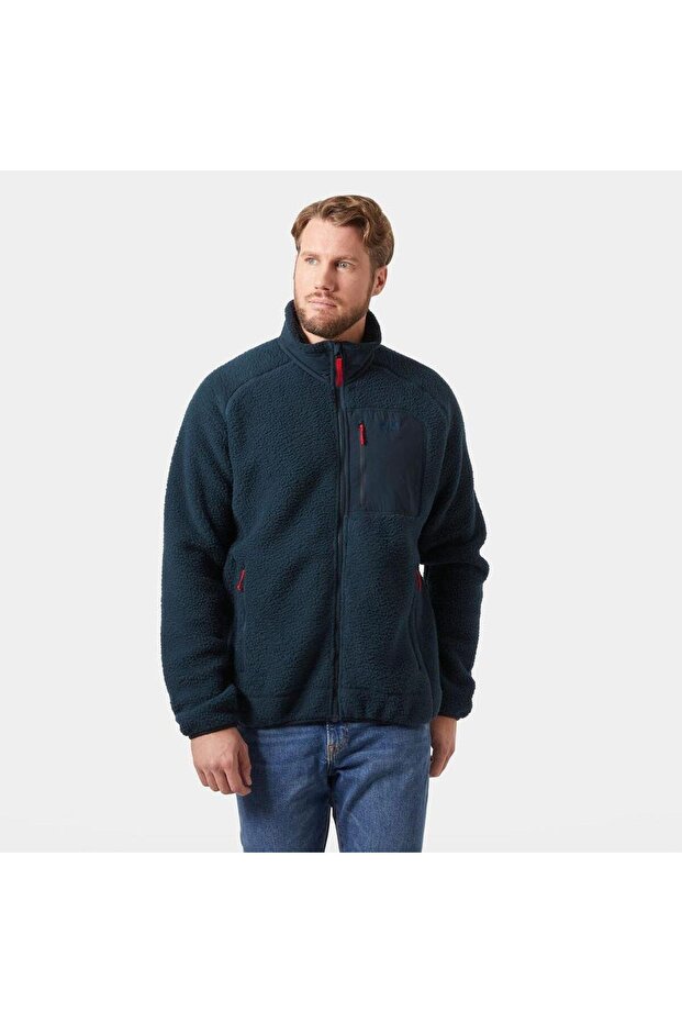 Panorama Pile Block Men's Fleece Coat Hha.49460 Hha.598 Navy-Xxl