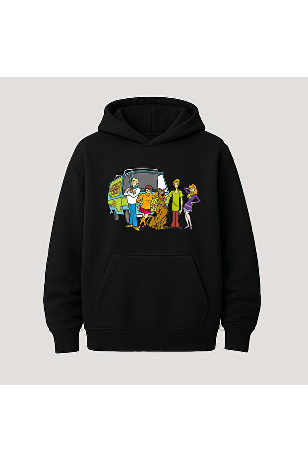 Scooby Doo Printed Kangaroo Pocket Cotton Hooded Long Sleeve Hoodie Sweatshirt