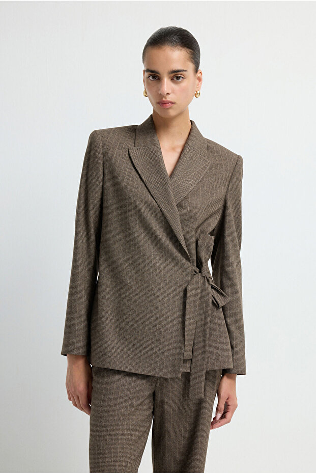 Yandan Bağlamalı Ceket - 5