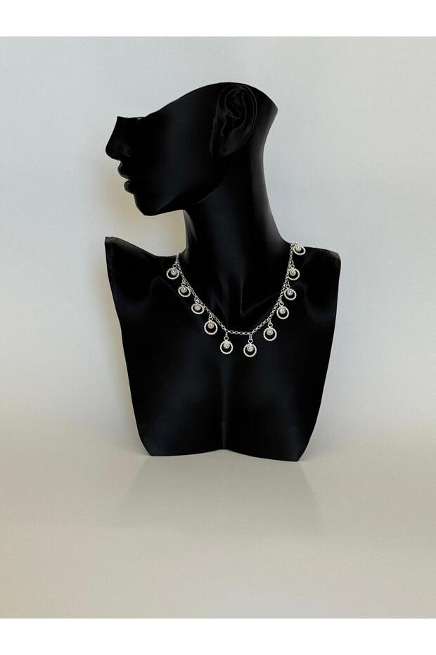 Telkari El İşi Gümüş Yıldız Modelli Suyolu Gerdanlık Kolye - 3