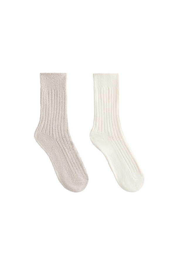 2 çift klasik fitilli çorap - 1