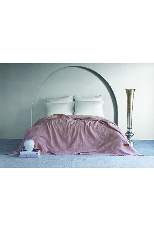 غطاء سرير لوكا بنمط مضلع - بودرة - 1