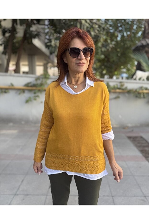 Gömlek Triko Takım Hardal - 1