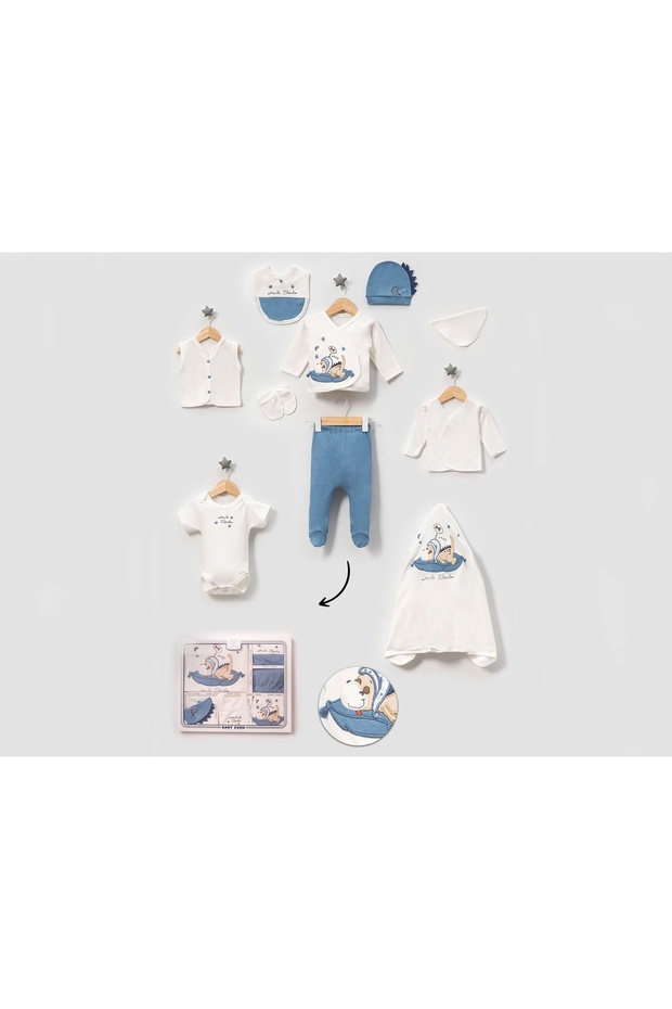 Dino Embroidered 10-Piece Men's Hospital Discharge Bodysuit Set