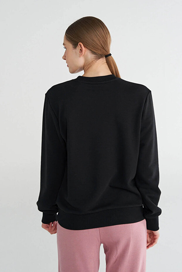 T-Pulse Regular Kadın Siyah Sweatshirt - 2