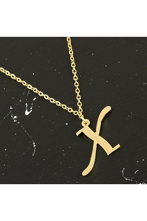 Sptrns Solid Brass (123738) Letter Necklace-X - 1