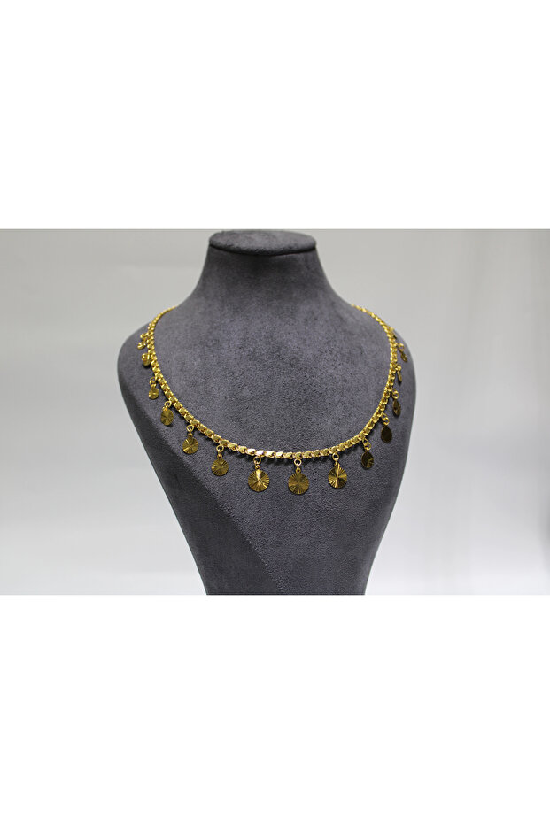 14 Ayar Altın Pullu Kolye - 2