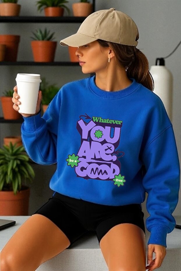 Unisex Long Sleeve You Are Good Transfer Printed Crew Neck Sweatshirt