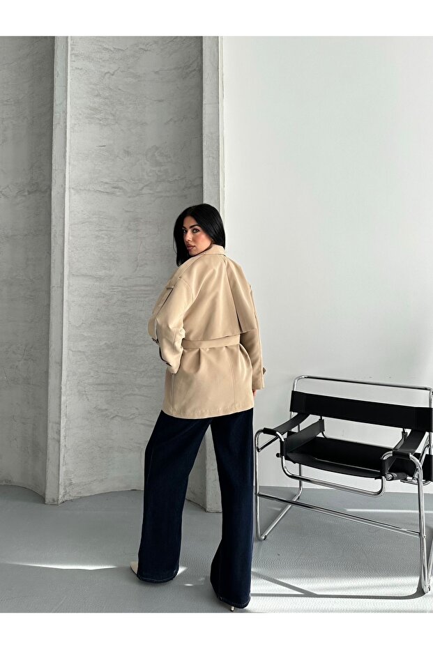 Oversize kısa trençkot - 4