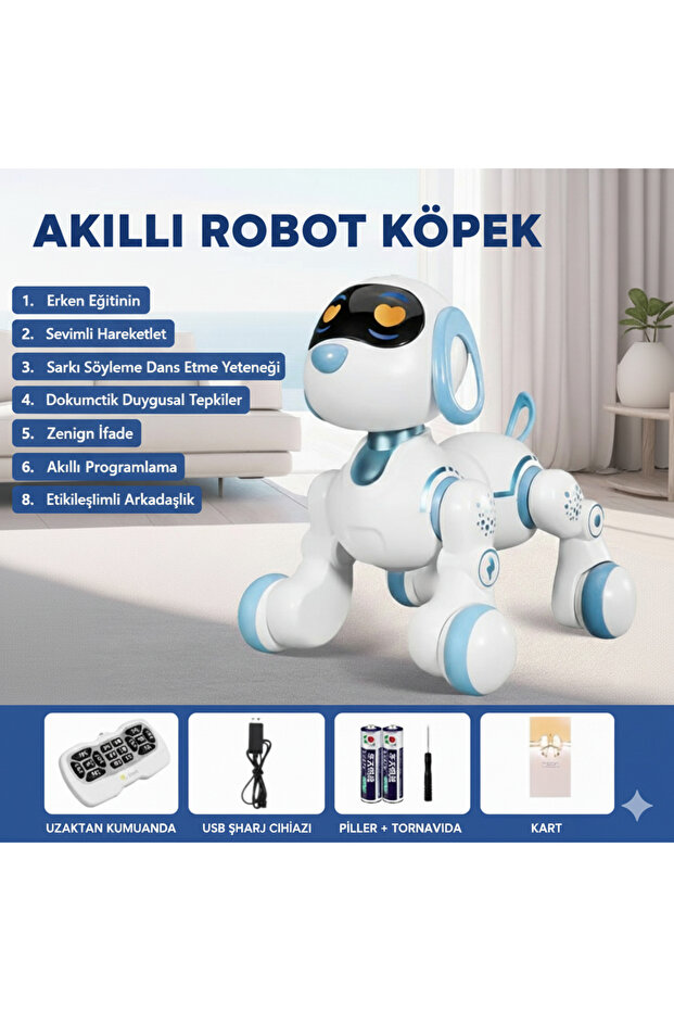 Akıllı Robot Evcil Kedi – Şarkı Söyleyen, Dans Eden, Programlanabilir Oyuncak (Pembe / Mavi) - 2