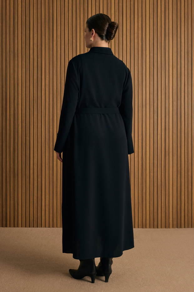 Yakası Düğmeli Elbise - 6