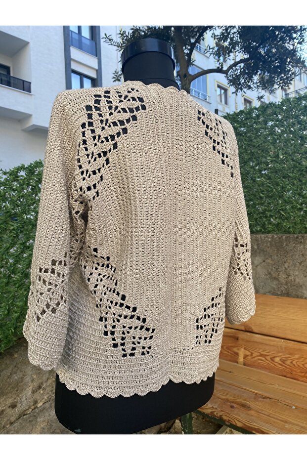 altıgen model örme hırka - 6