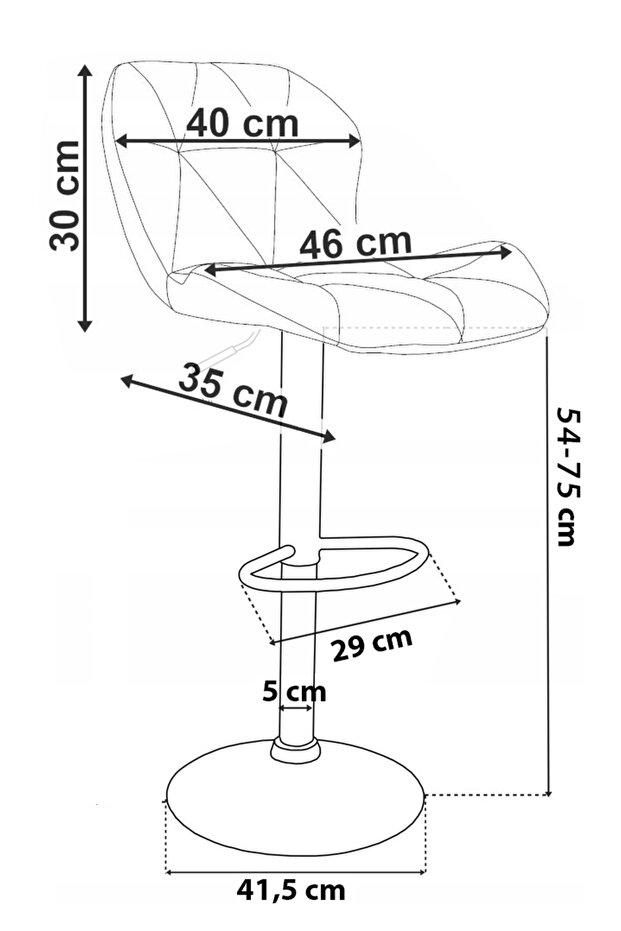 Sevilla white adjustable stool - 10