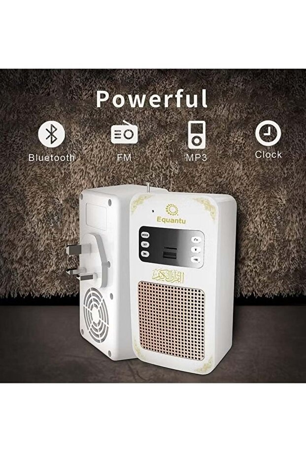 Bluetooth Quran Speaker White – New Model with Clear Sound, Wireless Connectivity, Compact Design,