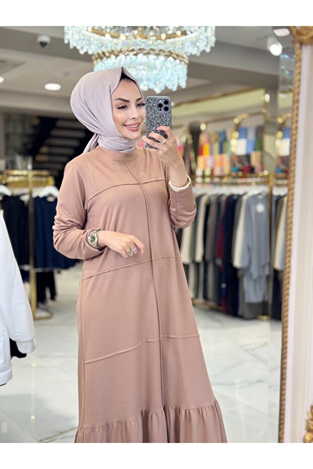 Nervür Dikişli Elbise - 2