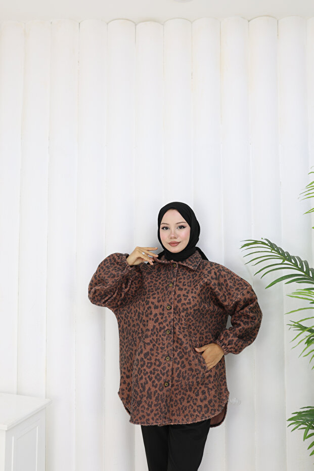 سترة من قماش بوكليه بنقشة الفهد - 5