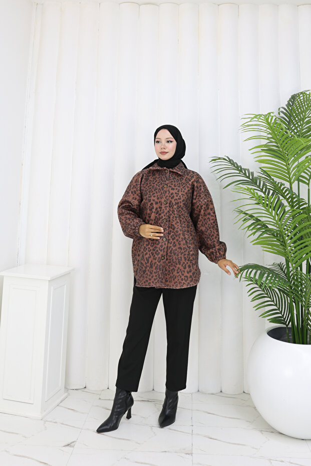 سترة من قماش بوكليه بنقشة الفهد - 7