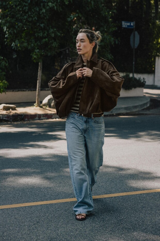 Süet Apoletli Bomber Ceket - 2