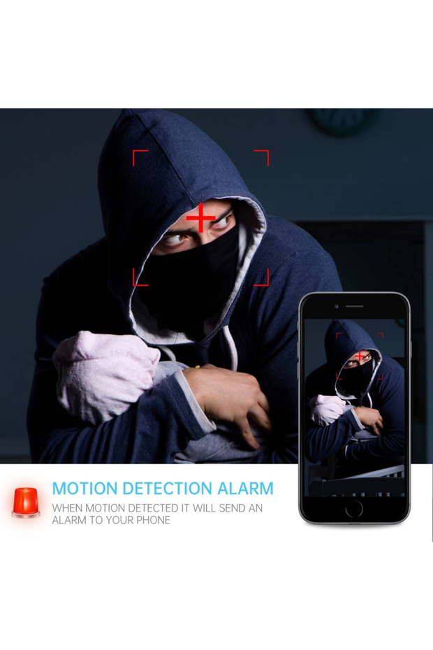 4K IP Camera in Office Clock, Wi-Fi, with Motion Detection, Night Vision, App Control - 7