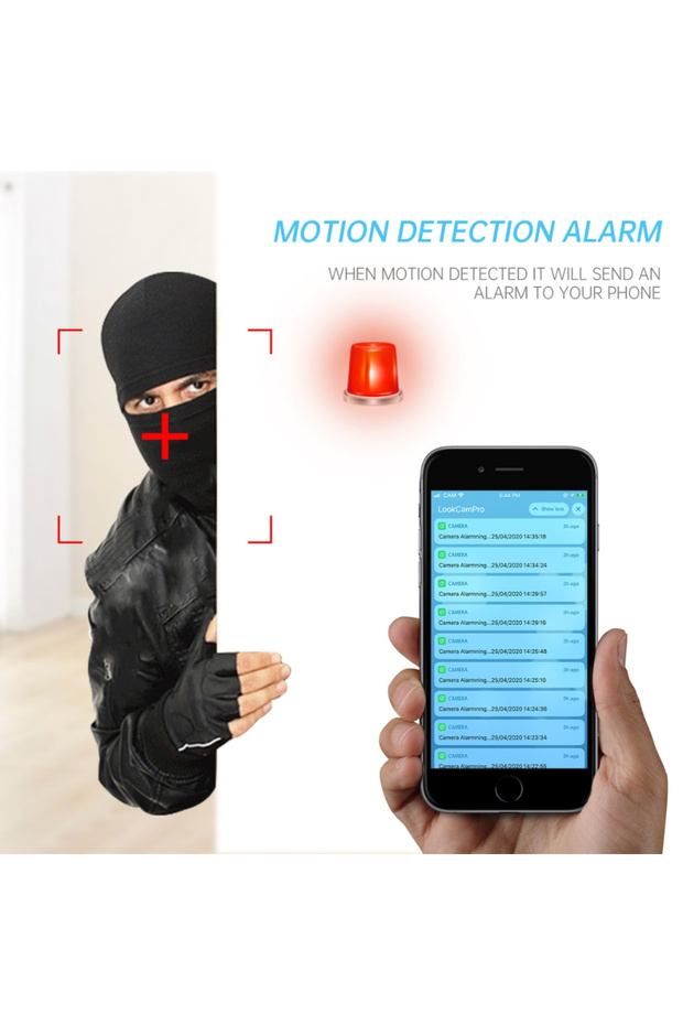 4K IP Camera in Office Clock, Wi-Fi, with Motion Detection, Night Vision, App Control - 6