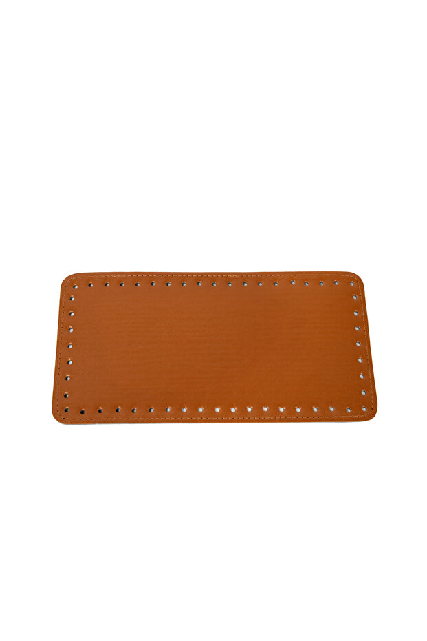 Faux Leather Sewable Bag Base Length: 25 cm Width: 12 cm (Tan)