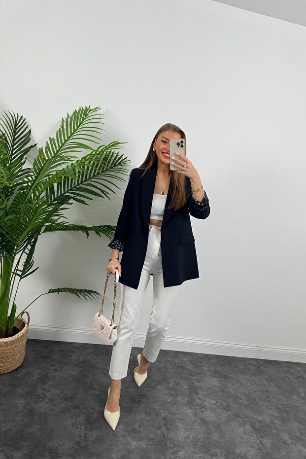 سترة بليزر مبطنة بنقشة الفهد للسيدات - 5